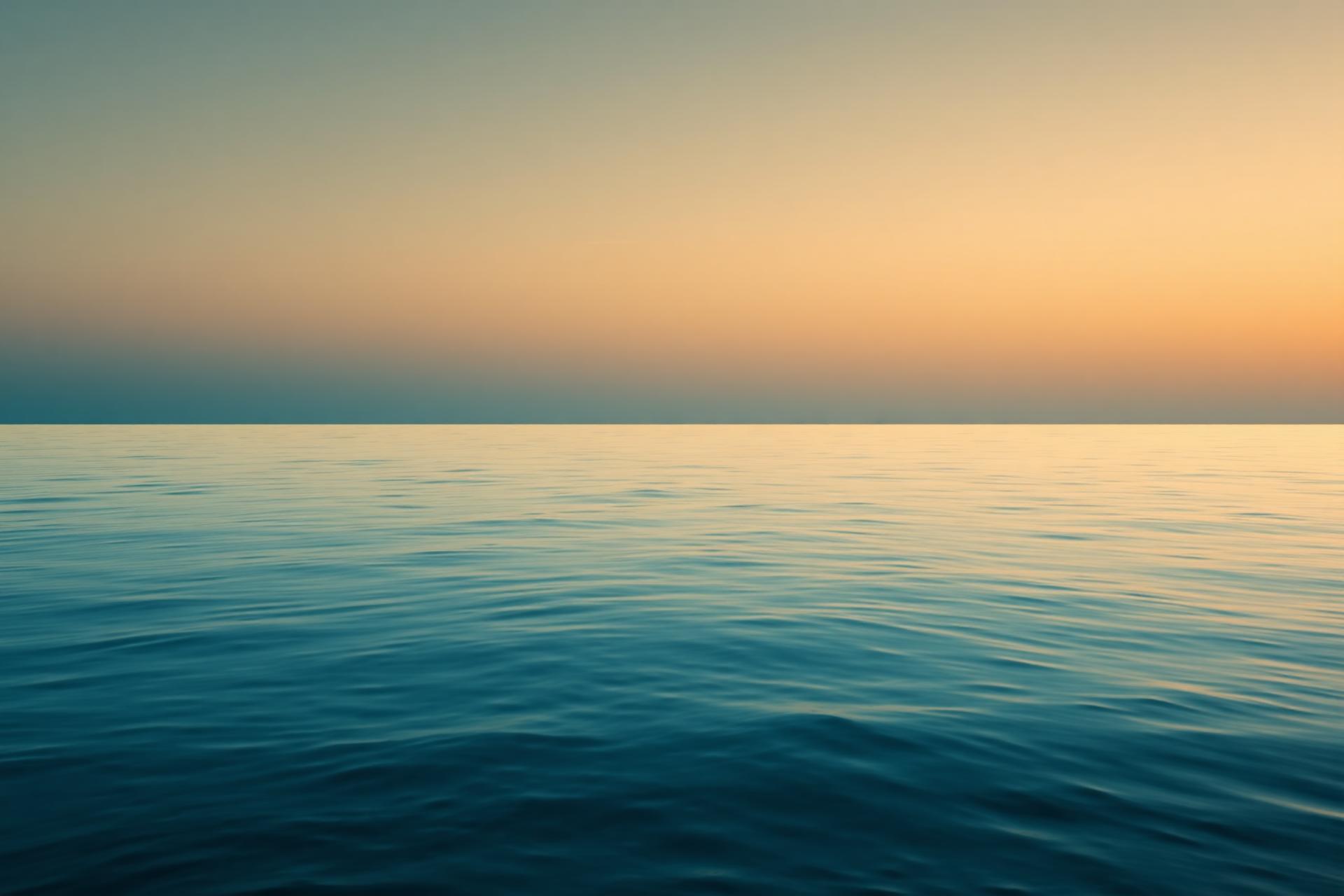 Calm ocean at golden hour
